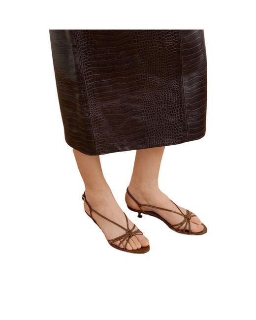 Aeyde Metallic Thin Strap High-Heel Sandals