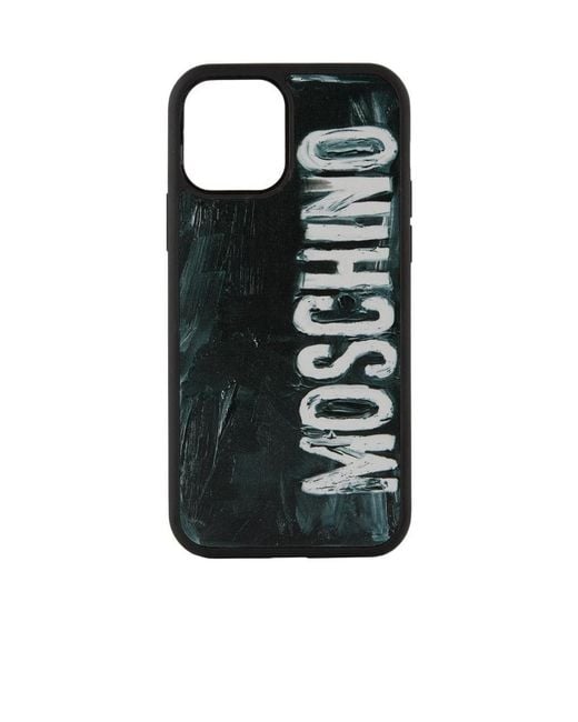 Moschino Black Painted Logo Iphone 12/12 Pro Phone Case for men