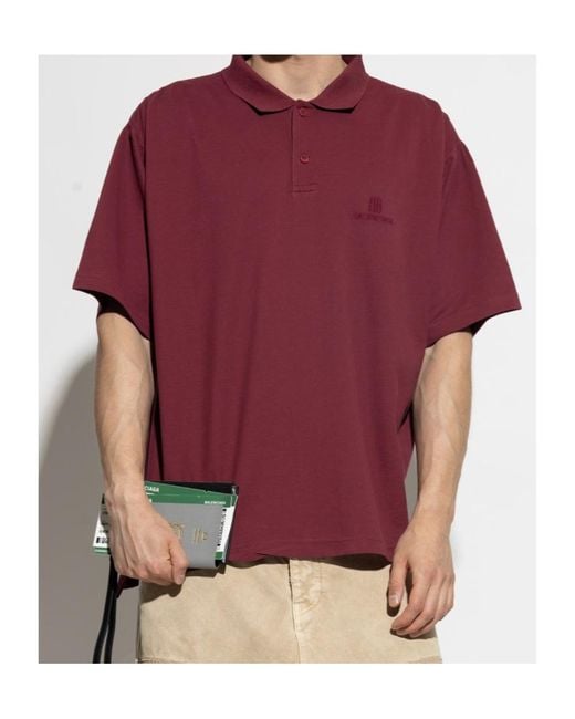 Balenciaga Logo Embroidered Polo Shirt for men