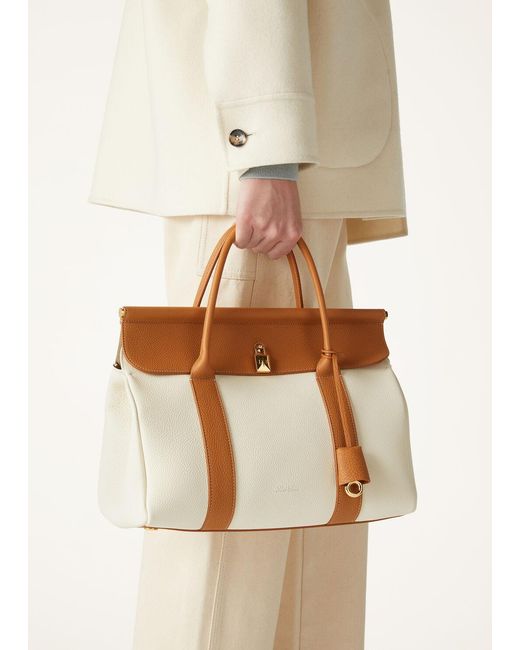 Loro Piana White Double-Handle Handbag