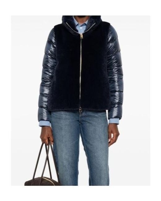 Herno Blue Zip-Up Padded Jacket