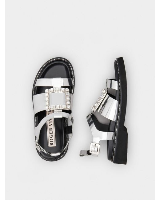 Roger Vivier Multicolor Open-Toed Round Head Sandals