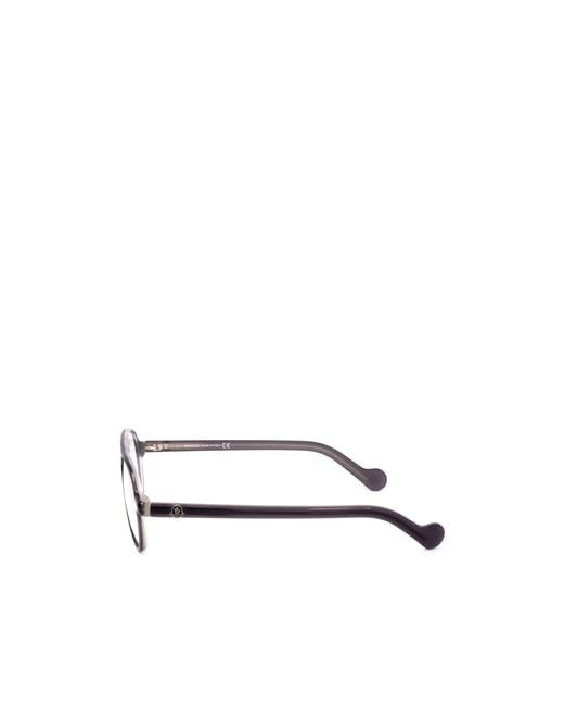 Moncler White Eyewear Pilot Frame Glasses for men