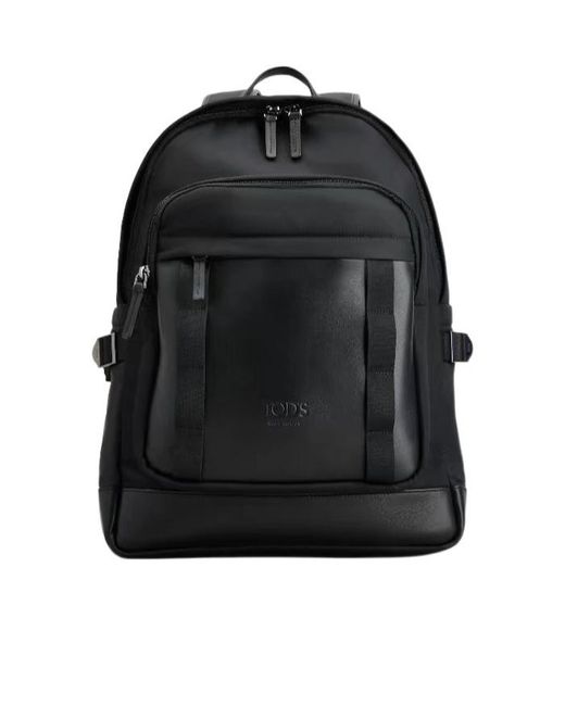 Tod's Black Debossed-Logo Backpack for men