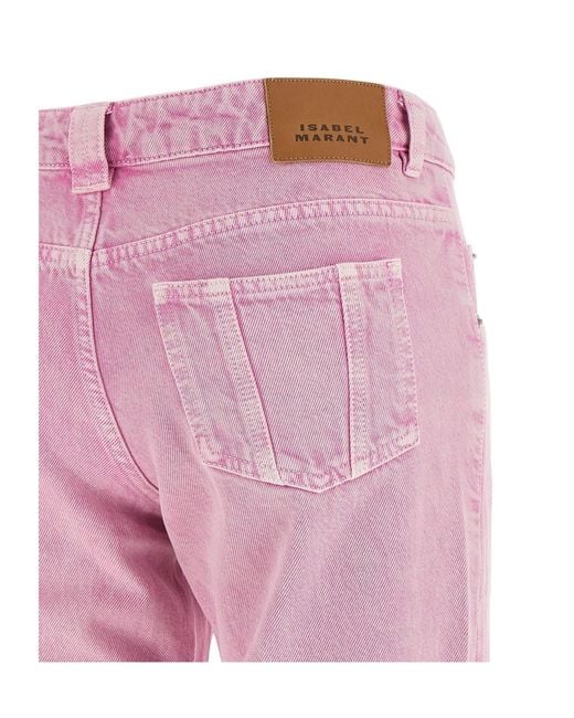 Isabel Marant Pink Isabel Marant Étoile Jaylis Straight Leg Jeans