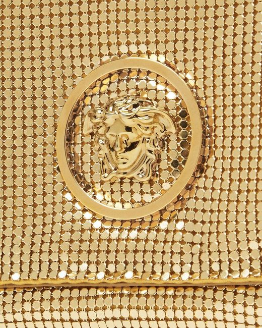 Versace Natural Embellished Chain-Linked Clutch Bag