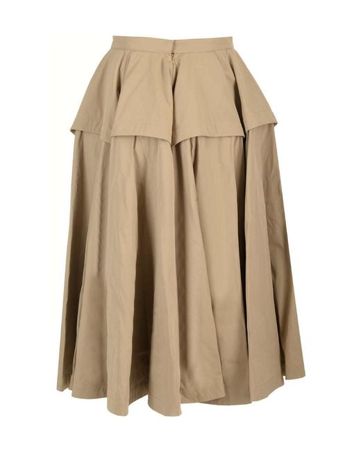 Bottega Veneta Natural Compact A-Line Skirt