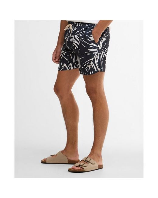 Barbour Blue Printed Swim Trunks for men