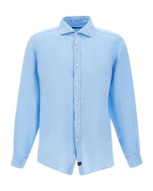 Fay Blue Long-Sleeved Shirt for men