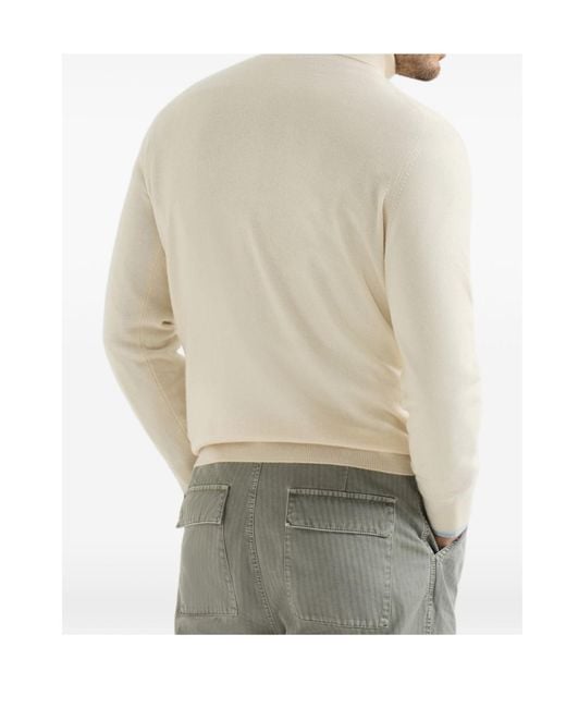 Brunello Cucinelli White Turtleneck Knitted Jumper for men