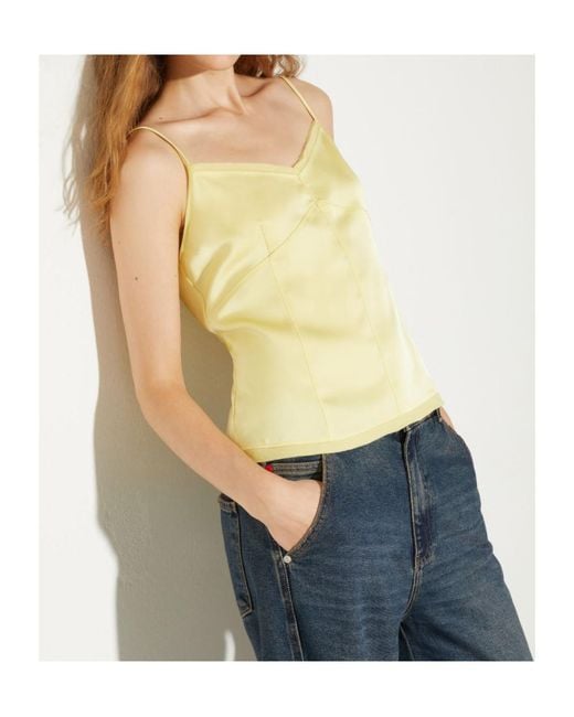 MAX&Co. Yellow Fluid Satin Top