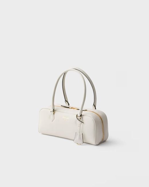Prada Natural Medium Leather Top-Handle Bag