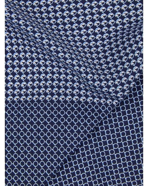 Ferragamo Blue Ferragamo Pegasus Printed Pocket Handkerchief for men