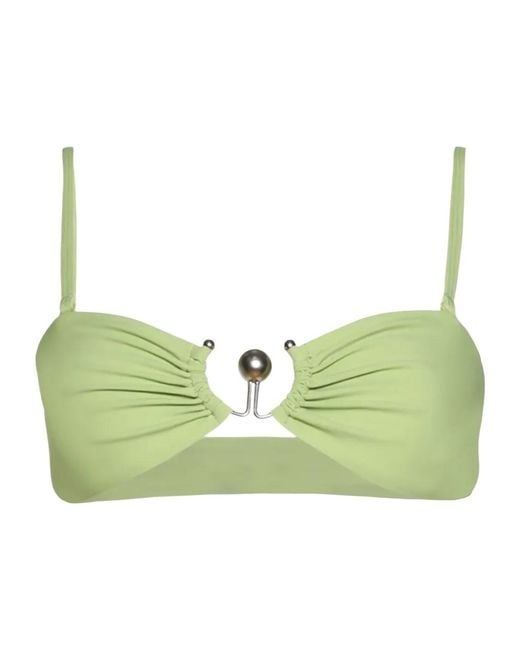 Christopher Esber Green Orbit Gathered Bikini Top