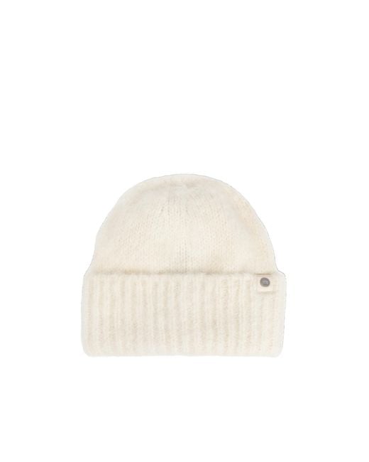 Canada Goose White Logo-Plaque Beanie