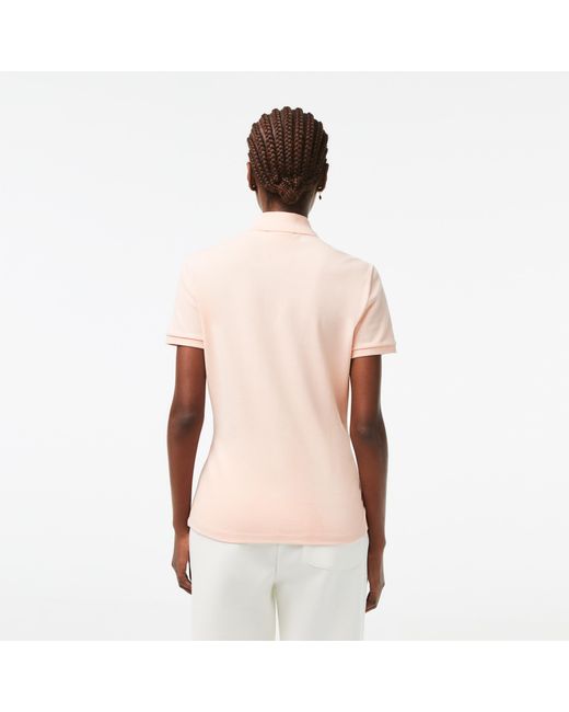 Lacoste Pink L.12.D Slim Fit Stretch Mini Piqué Polo Shirt