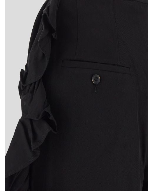 Uma Wang Black Ruffled Trousers