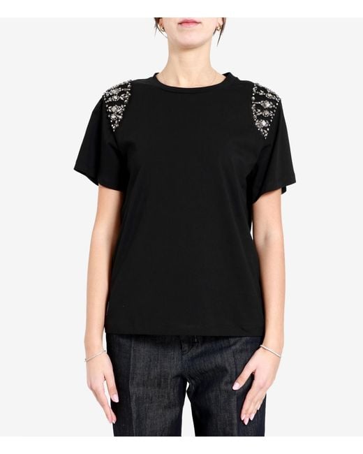 Alberta Ferretti Black Item O-Neck Short-Sleeved T-Shirt