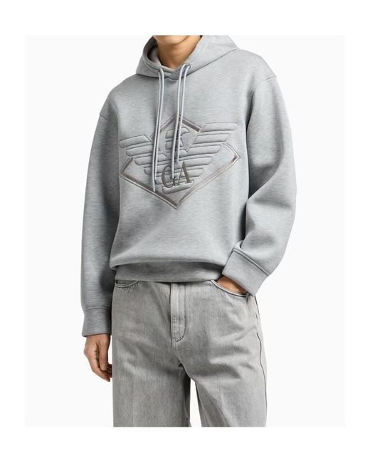 Emporio Armani Gray Hooded Sweatshirt for men