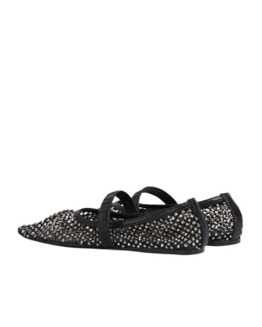 Marni Black Embellished Mesh Mary Jane Ballet Flats