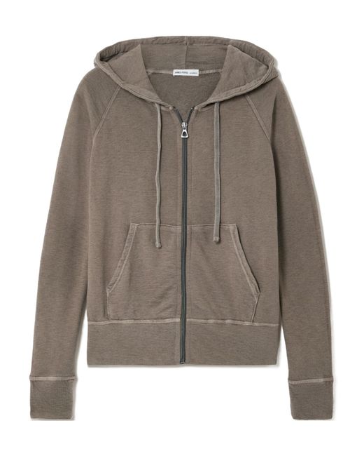 James Perse Gray Long-Sleeved Hooded Sweatshirt