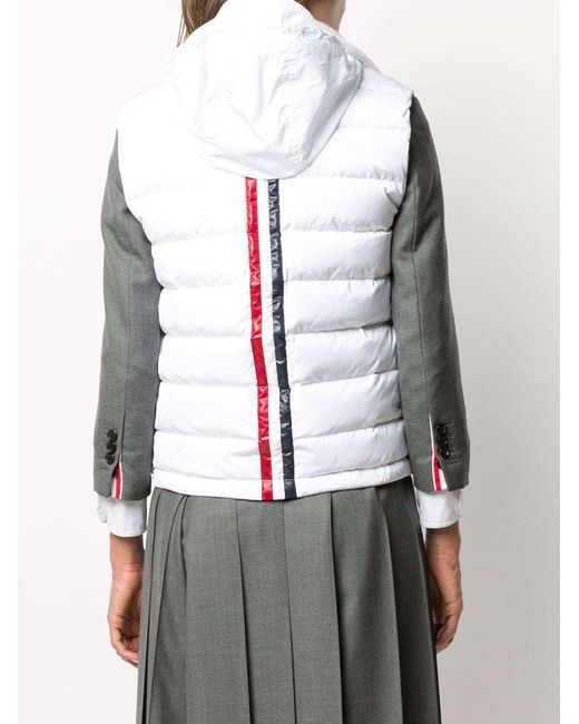 Thom Browne White Rear Stripe Padded Gilet