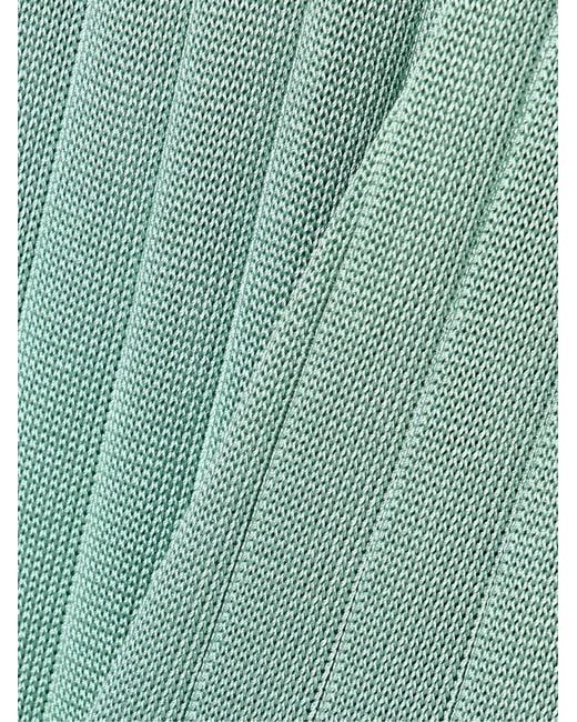 Calle Del Mar Green Ribbed Knit Wide-Leg Trousers