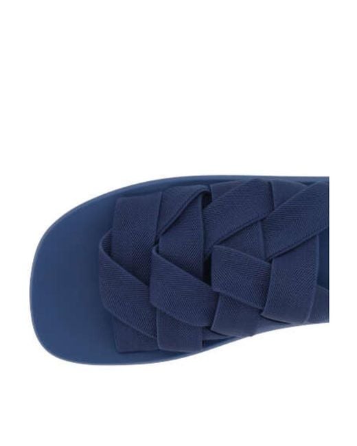 Bottega Veneta Blue Logo Stretch Slippers for men