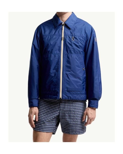 Moncler Blue Grenoble Zip-Up Jacket for men