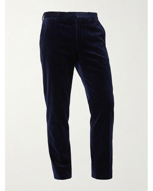 Gucci Blue Stretch Velvet Formal Trousers for men