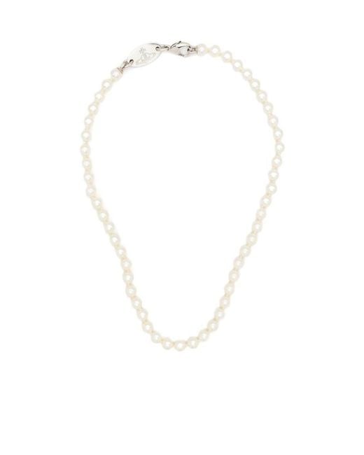 Vivienne Westwood White Lobster-Clasp Necklace for men