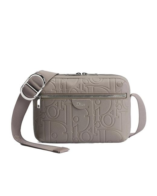 Dior Gray Rider Zipped Messenger Bag for men