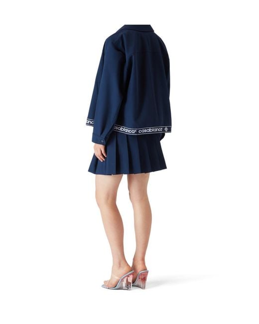Casablanca Blue Logo Trim Zip Jacket