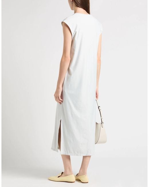 Max Mara White Solid Color Stretch Dress