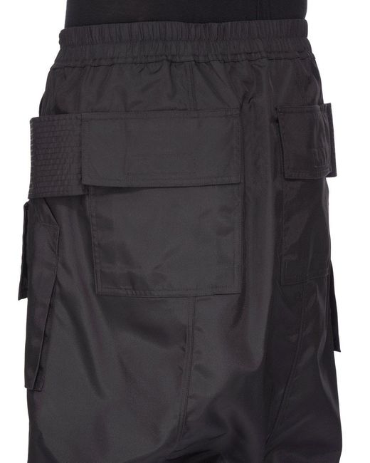 Rick Owens Black Drawstring Cargo Shorts for men