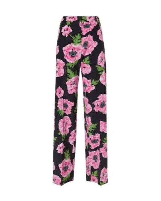 Stella McCartney Red Silky Loose Printed Trousers