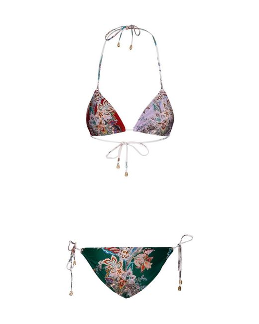 Zimmermann White Floral Printed Two-Piece Swimsuit