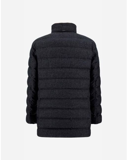 Herno Blue Long-Sleeved Down Coat for men
