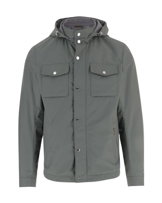 Moorer Gray Fenzi Stu High Neck Jacket for men
