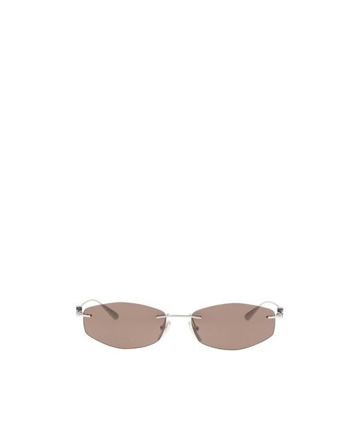 Balenciaga White Eyewear Geometric Oval Sunglasses for men