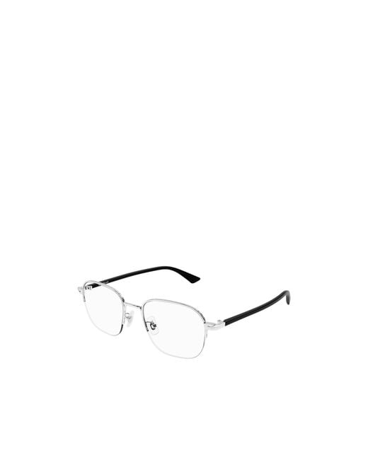 Montblanc White Eyewear Rectangle Frame Glasses for men