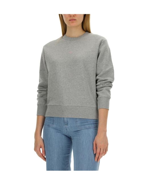 A.P.C. Gray Logo Printed Crewneck Sweatshirt