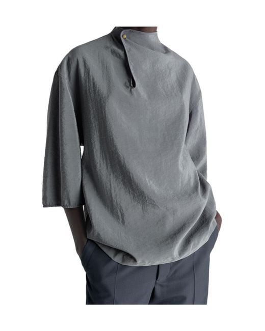 Lemaire Gray Button Detail Top