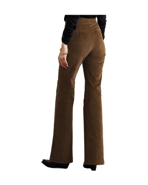 Adam Lippes Brown Cotton-Blend Corduroy Wide-Leg Pants