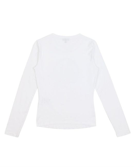 Armani Jeans White T-Shirt With Round Neck And Long Sleeves