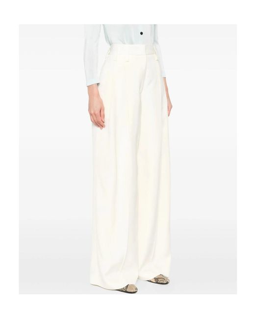 Jil Sander White Concealed Fastening Trousers