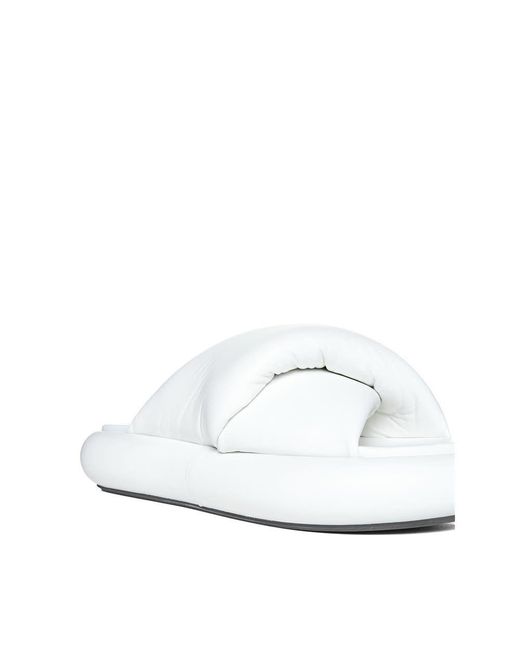 J.W. Anderson White Logo Slippers