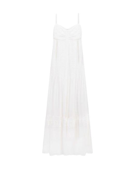 Twinset White Pleated Maxi Dress