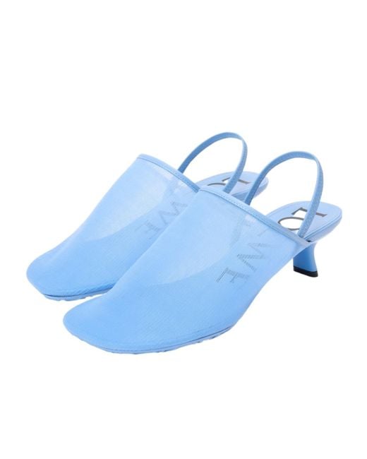 Loewe Blue Petal Slingback Heeled Sandals