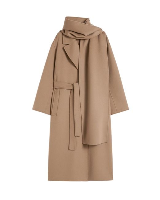 Max Mara Brown 'S Cuore Belted Long-Sleeved Coat